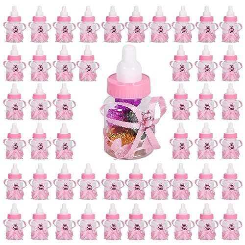 50pcs Bonbonflasche, Baby Süßigkeiten Flaschen Flaschen Geschenkbox, Bonbonniere Flasche Bonbons Taufe Baby Feeder Bonbons Box Form Babyflasche für Baby Shower von HERCHR