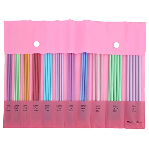 55 -pcs Stricknadeln, doppelt speicheres Metall Langes Webennadeln Aluminiumlegierung Ergonomische Weben -DIY -Strickbedarf für Haushalt von HERCHR