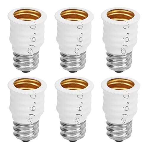 HERCHR 6-teiliger E14-auf-E12-Glühbirnen-Adapter, Lampenkonverter, E12-auf-E14-Adapter, Glühbirnenfassung, E12-Stecker auf E14-Buchse, Lampenkonverter Für Garagen(Weiß) von HERCHR