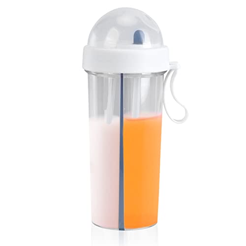 600 Ml Trinkbecher Becher Mit Deckel Und Strohhalm, 2-in-1-kinderwasserflasche, Doppelte Trinkflasche, Workout-Wasserflasche Für Home Outdoor Camping Sport(white) von HERCHR