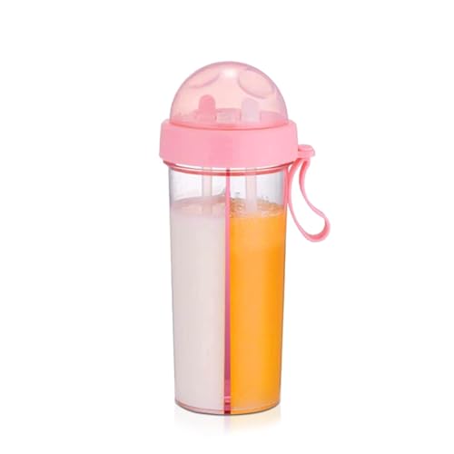 HERCHR 600 Ml Wasserbecher Mit Strohhalm Und Deckel, Wiederverwendbare Hartplastikbecher, Wasserflasche Mit 2 Strohhalm Für Running Climbing Gym Cycling Wandern Bergsteigen(rosa) von HERCHR