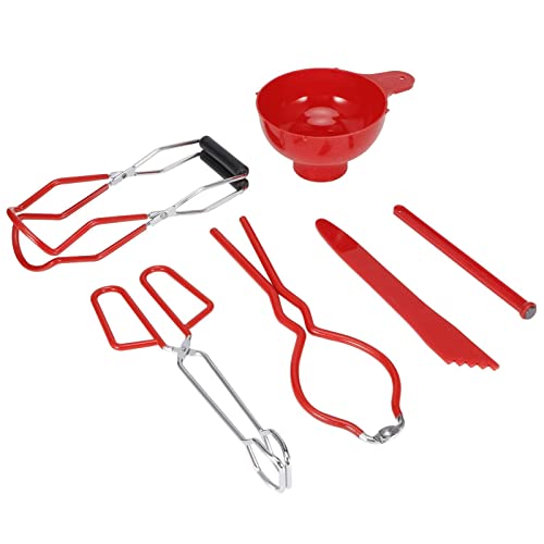 Einmachset 6teilig, Lebensmittelzange, Glasschlüssel, Magnetdeckelheber, Messgerät, Jar Lifter, Trichter, Einkoch-Set, Starter-Set Zum Einkochen, Einkochen Und Haltbar Machen von HERCHR