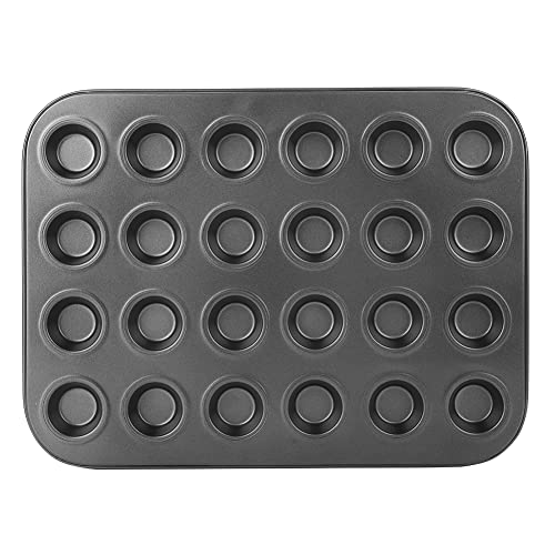 Antihaft-Pudding-Kuchen-Backform, 24 Mini-Cup-Muffinblech Edelstahl-Backform-Tablett für Muffins, Brownies, Maisbrot-Törtchen von HERCHR