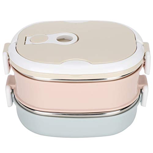 Bento Lunch Box, stapelbare Lunch Box Edelstahl Isolierter Lebensmittelbehälter für Erwachsene[2 layer] von HERCHR