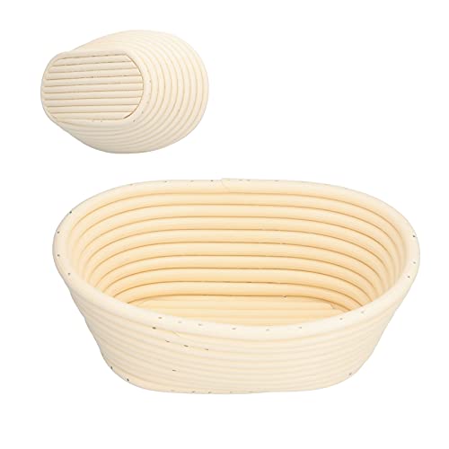 Brotschutzkorb, runde ovale waschbare Plastik Brot Fermentation Korb handgefertigtes Backbacken Sauerteig -Proof -Schalen für Heimküchenbäckerei (21 * 14 * 8cm) von HERCHR