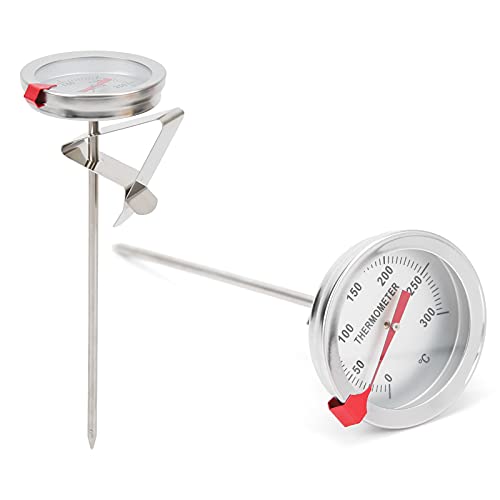 Candy Deep Fry Thermometer with Instantread,Dial Thermometer Stainless Steel Measuring Tool with 5cm Dial Meat Cookingthermometer for Turkey BBQ Grill Analog display (30cm) von HERCHR