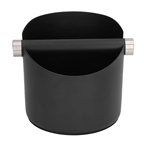Coffee Grounds Container with Removable Knock Bar Espresso Dump Bin with Nonslip Base Stainless Steel Coffee Knock Box for Home Kitchen (Black large size (FC-05-2)) von HERCHR
