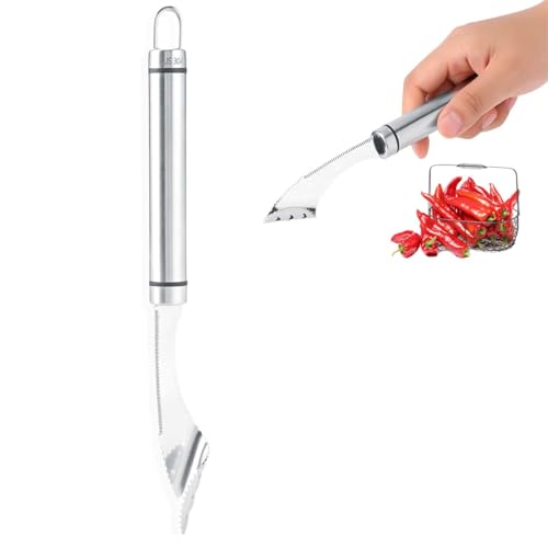 Edelstahl Gemüse Obst Chili Samen Entferner gezackte Kante Einfach zu verwendende Deseeder Multi-Use-Tool Edelstahl Gemüse Obst Chili Samen Entferner gezackte Kante Einfach zu verwendende Deseeder Multi-Use-Tool von HERCHR