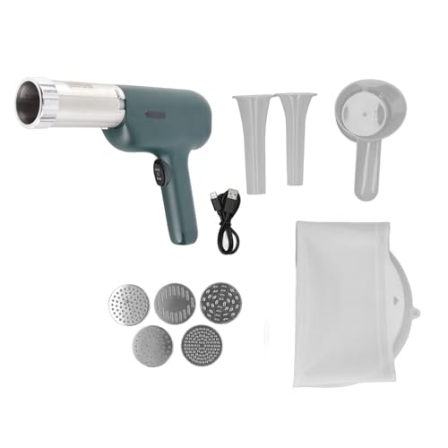 Elektrische Nudelhersteller -Maschine Nudelhersteller 5 Nudelform Die Köpfe Automatische Spaghetti Nudelwalze 304 Edelstahl schnurloser Handheld für Küche (Grün) von HERCHR