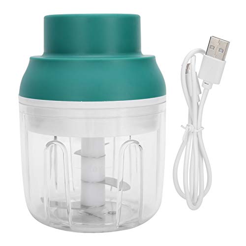 Elektrischer Mini-Knoblauchhacker, kabellose Mini-Küchenmaschine Knoblauchwolf mit USB-Ladekabel für Obst Fleisch Zwiebeln Pfeffer Gemüse Nüsse(250ml) von HERCHR