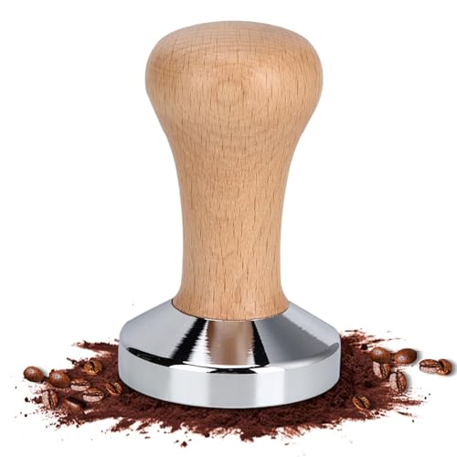 Espresso Tamper 60mm, Verdichter Stampfer Kaffeestampfer, Espresso Stamper Set Edelstahl Base Holzgriff, Espresso Tamper Für Cafes Und Kaffeeliebhaber Espresso Tamper 60mm, Verdichter Stampfer Kaffeestampfer, Espresso Stamper Set Edelstahl Base Holzgriff, Espresso Tamper Für Cafes Und Kaffeeliebhaber von HERCHR