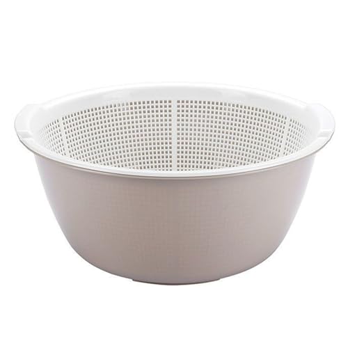 Fruit Washing Basket, Plastic Thickened Double Layer Fruit Colander Draining Bowl Vegetable Drainage Basket for Kitchen Cleaning Washing von HERCHR
