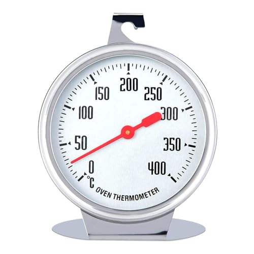 Ofenthermometer Edelstahl, Backofenthermometer 400 Grad Rostfrei, zum Aufhängen und Hinstellen Backofen Grillthermometer, Oven thermometers Durchmesser - 7 cm von HERCHR