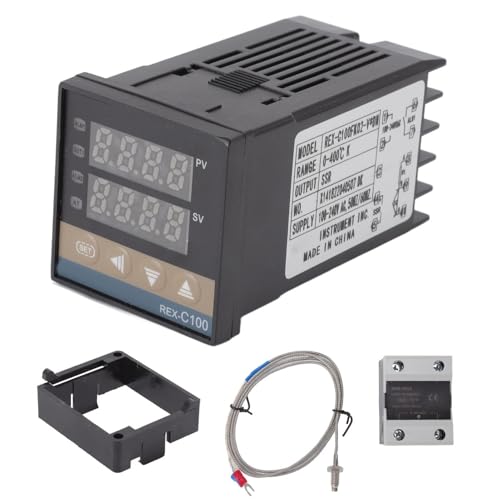 100-240V Temperaturregler, 1,89x1,89x3,54 Zoll Digitaler Thermostat Temperaturregler 0 Bis 400 Grad Celsius Temperaturwächter Mit K-Thermoelement Relais für Heizen Kühlen Aquarium Inkubator Terrarium 100-240V Temperaturregler, 1,89x1,89x3,54 Zoll Digitaler Thermostat Temperaturregler 0 Bis 400 Grad Celsius Temperaturwächter Mit K-Thermoelement Relais für Heizen Kühlen Aquarium Inkubator Terrarium von HERCHR