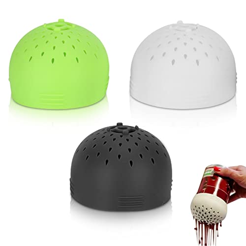 HERCHR 3 Stück Mini Dosen-Sieb, Silikon, 73 mm, Grau + Weiß + Grün von HERCHR