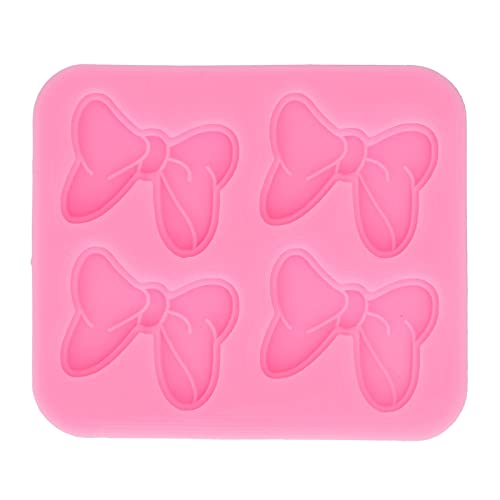 HERCHR 4 Mini-Schleifen-Silikonform, Fondant-Formen, Schleife, Schokoladenform, Zuckerschleife, Bastelformen Für Kuchen, Cupcake-Dekoration von HERCHR