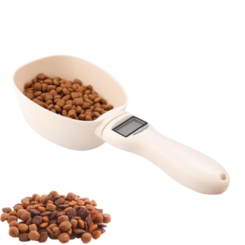 HERCHR Digitale Löffelwaage, Hundefutter Messbecher Digitalwaage Digitale Küchenwaage Messlöffel für Hunde und Katzen Pet Food Scoop Elektronische Digitaler Tierfutter Messlöffel Mit LED-Anzeige von HERCHR