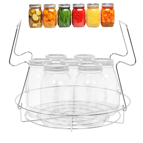 HERCHR Einmachregal Einmachregal aus Edelstahl. Fasst 8 Pint- Oder 7 Quart-Gläser, Einmachregal-Einmachzubehör-Set Für Normale Einmachgläser Mit Breiter Öffnung Und Kugelgläsern von HERCHR