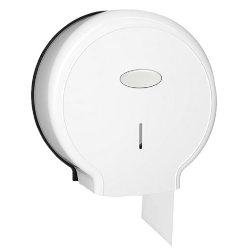 HERCHR Einzelrollen-Jumbo-Tissue-Spender, runder Wand-Toilettenpapierrollenhalter Badezimmer Wasserdichter Toilettenpapierspender aus Kunststoff(Weiß) von HERCHR