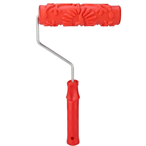 HERCHR DIY Wand Dekoration Musterroller, DIY Geprägte Malerrolle Strukturwalze Malerwalze mit Muster 33 ×19 ×5 cm (Rot) von HERCHR