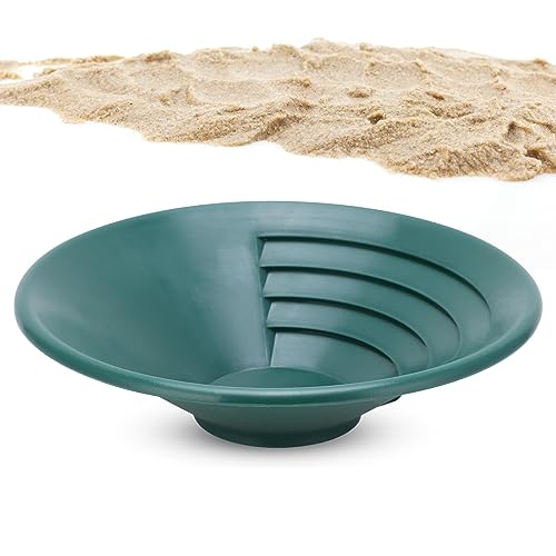 Goldwasch Set, 260mm/10,2 Zoll Grüne Goldpfannen Goldwaschpfanne ABS Goldsichter Klassifizierer Waschsieb Tablett Goldwannenbecken Nugget Bergbau Wanne Goldwaschen Gold Sand Pan für Prospektion von HERCHR