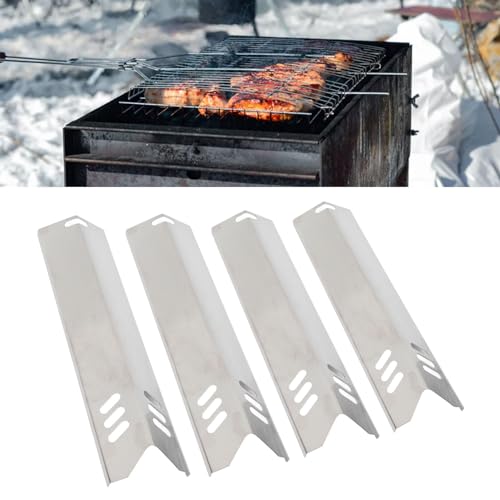 HERCHR Grill-Wärmeplatten, 4 Stück, Verstellbar, Ofenbrenner-Hitzeschild, Edelstahl, BBQ-Grill-Ablenkplatten, Grill-Brenner-Abdeckung Für Gasgrill von HERCHR