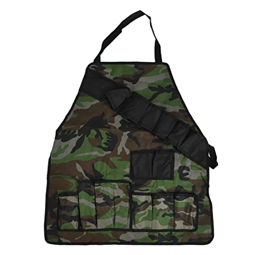 HERCHR Grillschürze, Baumwolle, Camouflage, Grillschürze, Kochschürze, Herren-Grillschürze, Grillschürze mit Taschen, Geschenk für Männer, Ehemann, Freund, Vater, Freunde(Grün) von HERCHR