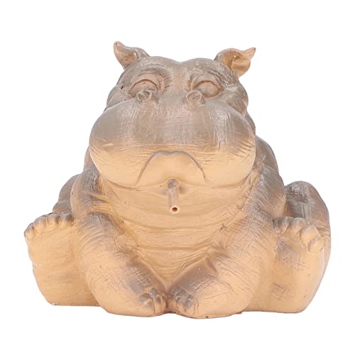 HERCHR Hippo spuckende Wasserstatue, Hippo African Decor Piped Pond Spitter Statue Hippo Garden Statue, Resin Hippo Decor Piped Pond Spitter Statue von HERCHR