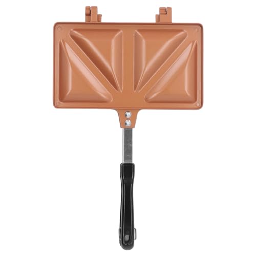 HERCHR Hot Sandwiches Maker, Gegrillte Sandwiches Und Panini Maker Pan Stovetop Toasted Sandwiches Maker Doppelseitige Bratpfanne Für Die Heimküche(Golden) von HERCHR