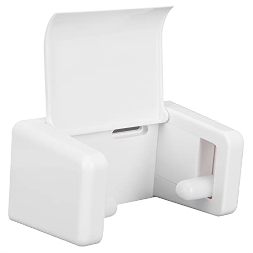 HERCHR Kunststoff-Toilettenpapierhalter, bunter Toilettenpapierhalter Wandhalterung mit Zubehör, Deckel für Badezimmer, Zuhause, Hotel(Weiß) von HERCHR