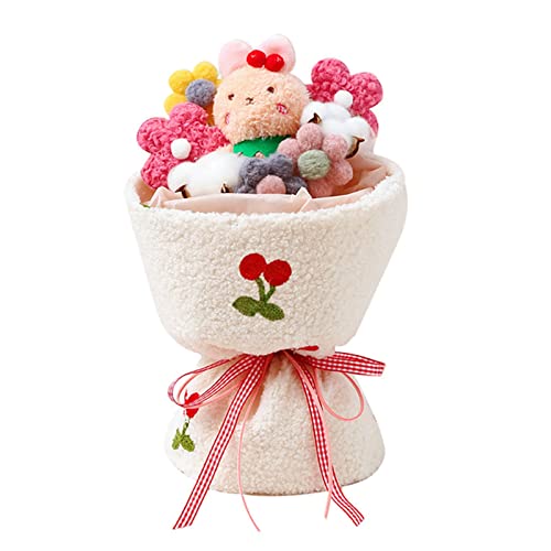 HERCHR LED-Lichterkette, Plüschpuppe, Blumenstrauß, Weiche Plüschpuppe, Süßer Blumenstrauß, Künstliche Blumen, Ausgestopfte Bärenkaninchen Für Valentinstag, Geburtstag(#1) von HERCHR