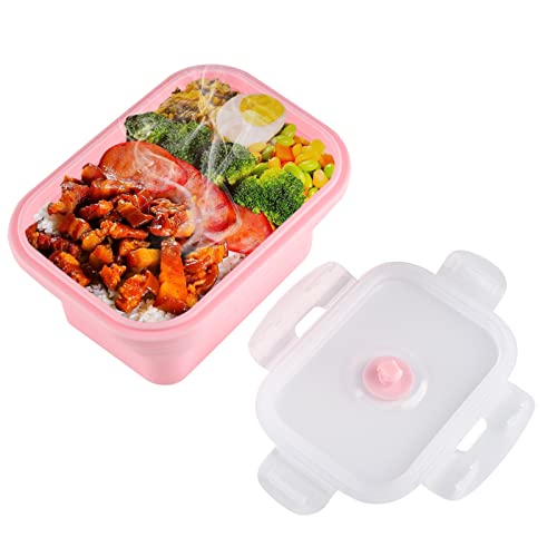 HERCHR Lunchbox Erwachsene Brotdose, 500ml Faltbare Lunchbox, Silikon Lunchbox Lebensmittelaufbewahrungsbehälter Klappbare Lunchbox, Faltbare Bento Lunchbox Picknickbox für Schule, Arbeit und Reisen von HERCHR