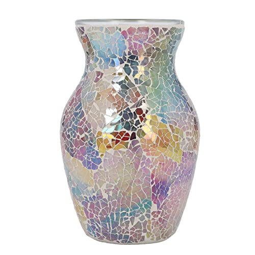 HERCHR Mosaik-Glasvase, dekorative Vase, Bunte Blumenvase für Büro, Wohnzimmer, Küche, Hochzeitsbankett, Heimdekoration, 20,3 cm von HERCHR