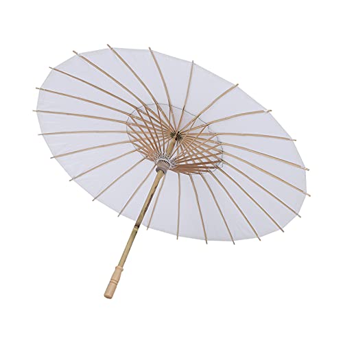 HERCHR Papier Sonnenschirm Regenschirm, weißer Regenschirm für Kinder DIY Malerei Handwerk, Mini Regenschirme für Dekorationen(20cm) von HERCHR