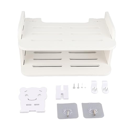HERCHR Set Top -Box -Regal, Plastikplatine Punch Storage Hülle Dekorative Partition WiFi Router Lagerregal mit runden Eckregal für Home KTV Bar Restaurant von HERCHR