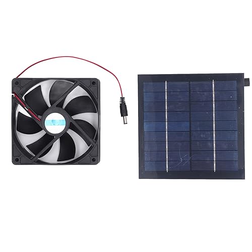 HERCHR Solar Panel Lüfterkit, 20W IP65 Wasserfest angetriebener Abluftlüfter für Außenmarke Gründungshäuser Schuppen Haustierhäuser Fenster Auspufflüftungfan von HERCHR