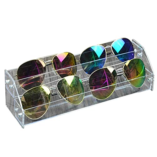 HERCHR Sonnenbrillen-Organizer, Transparente Brillen-Vitrine, Acryl-Sonnenbrillen-/Brillen-Aufbewahrungs-Organizer, Mehrschichtige Vitrine, Tisch-Brillen-Aufbewahrungsbox(2 Schichten) von HERCHR