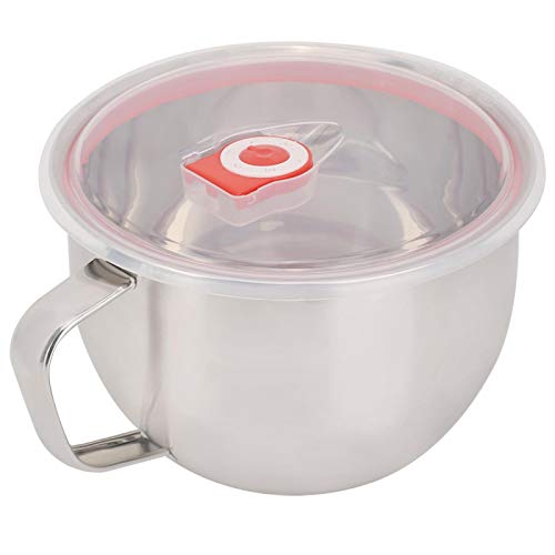 HERCHR Suppenschüssel Instand Noodeln SchüSsel Edelstahl Instant Noodle Bowl Student Lunch Box 1300 Ml Ramen Nudeln Bowl Mit Verschlussdeckel Und Griff Für Suppenreisnudeln Müslisalat von HERCHR