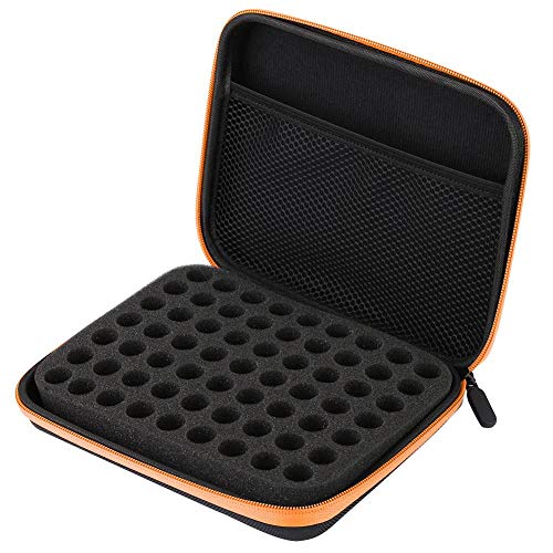 HERCHR 63 Löcher Ätherische Öl Tasche Aufbewahrung, wasserdichte Aufbewahrungsbox Koffer, Nagellack-Aufbewahrungsbox Organizer Nagellack-Aufbewahrungstasche Schaumstoffeinsatz Tragetasche von HERCHR