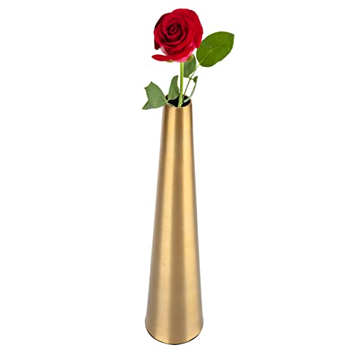 HERCHR Vase Gold, Keramikvase Deko, Moderne Pflanzen Vase für Hochzeitsdekoration Home Office Dekorationen 5.9 x 5.9 x 26.2 cm von HERCHR