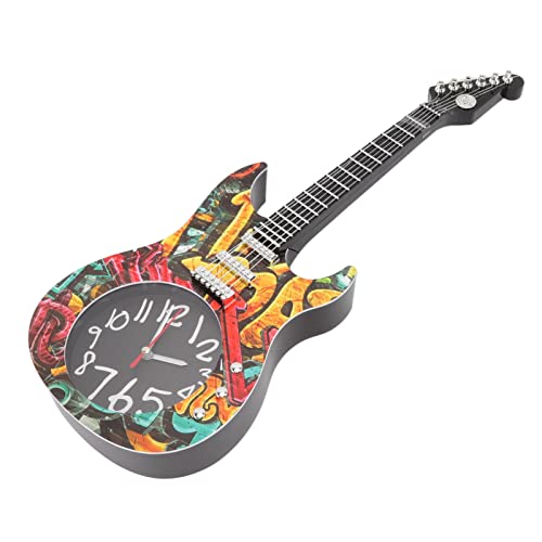 HERCHR Vintage-Wanduhr, Gitarre, Büro-Wanduhr, Dekor, Gitarrenmusik, Geschenke, Gitarrenspieler, Einfache Hängedekoration, Präzise Gitarrenuhr, Dekoration Für Zuhause, Schlafsaal, Schlafzimmer(A) von HERCHR