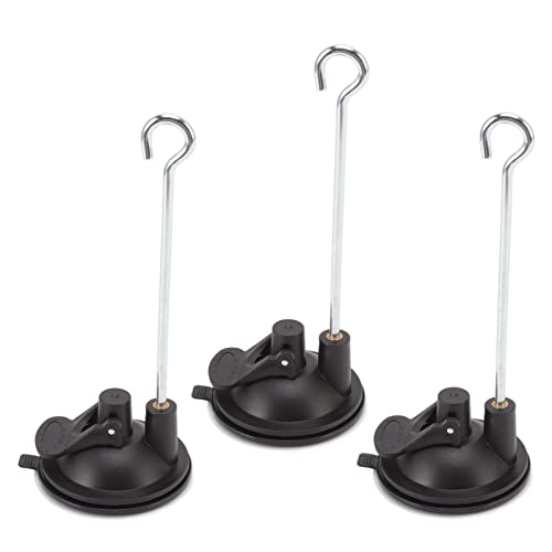 HERCHR Vogelfutterverkaufsanhänger, 3pcs 14,8 cm / 5,83 Zoll Fenster Saugnapfbecher Außenanlagen -Klassen -Accessoires mit Kleiderbügelhaken für Wind Glockenhaus Pflanze von HERCHR