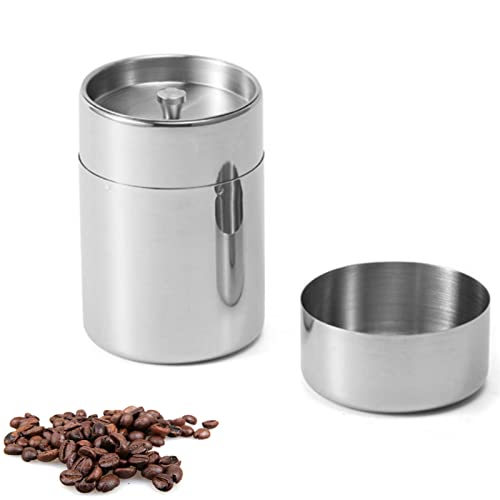 Vorratsdose 500 ml Edelstahl Dose Mit Deckel, Edelstahl Dose Klein, Tragbarer Luftdichter Kaffeebehälter Mehrzweck Lebensmittellagerbehälter Für Losen Tee Kaffeebohnen Kaffepulver Kakao Zucker von HERCHR