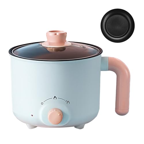 Hot Pot Electric, Elektrischer Kochtopf Mit Dampfgarer, Ramenkocher, Schnellnudelkocher, Antihaftbeschichteter Mini-Elektrokocher Für Eiernudelsuppe, Brei(Silver inner liner) von HERCHR