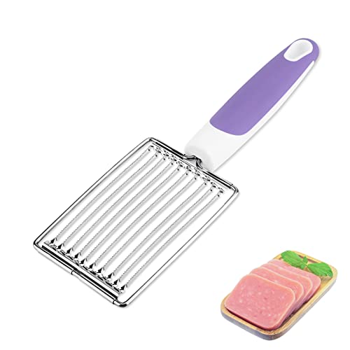 Kartoffelschneider, gekochter Eierschneider mit Griff Tomatenschneider Schinken Obstschneider Cutter Mittagessen Fleischschneider schneidet 10 Scheiben(Purple) von HERCHR