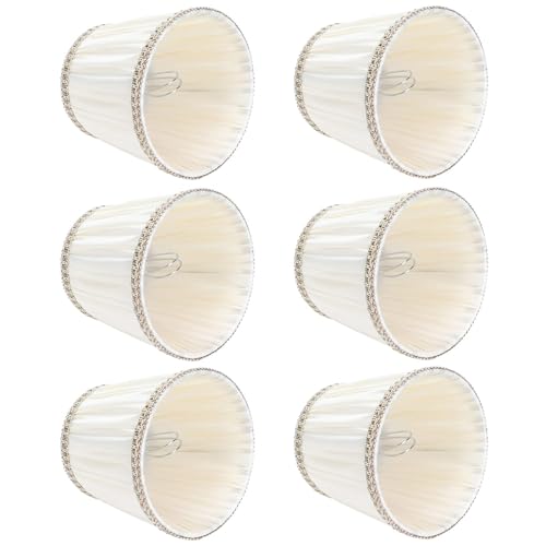 Kronleuchter-Schirme 6er-Set, kleiner Lampenschirm-Clip an Kerzenlampen, 4 x 5 x 5 Zoll von HERCHR