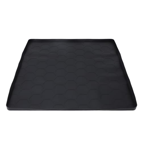 Kühlschrank -Silikonmatte, 23,6 x 23,6 x 0,8 Zoll Leckage unter Waschmaschinenmatte Multi -funktionale Haushaltsgeräteunterstützung mit erhöhten Kanten für elektrische Maschinen (black) von HERCHR