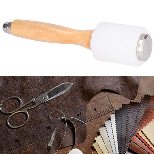 Lederschnitzhammer, Leder Werkzeug Nylon Hammer, Nylon Gummi Hammer Mit Holzgriff Für Rinds Leder Nähen, Leder Bearbeitung, Stanzen, DIY Bastelwerkzeug von HERCHR