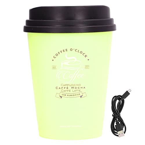 Luftbefeuchter für Schlafzimmer, 300 ml cooler Nebel -Luftbefeuchter, tragbarer Mini -Luftbefeuchter, USB -Mini -Kaffee -Kaffeetassen -Luftbefeuchter für Schlafzimmer, Büro und (Green) von HERCHR