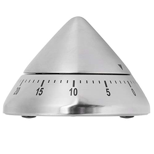 Mechanischer Küchentimer, Edelstahl-Kochtimer Manueller Countdown-Timer mit 60 Minuten zum Kochen von Backsportarten(Pyramid Shape) von HERCHR